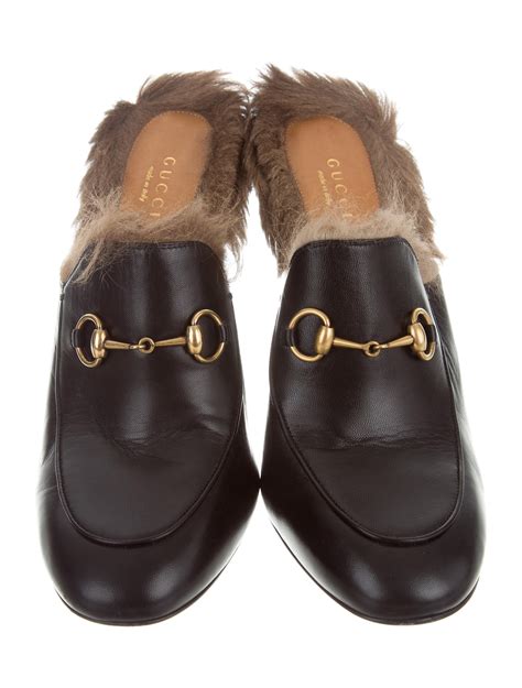 gucci princetown mules with fur